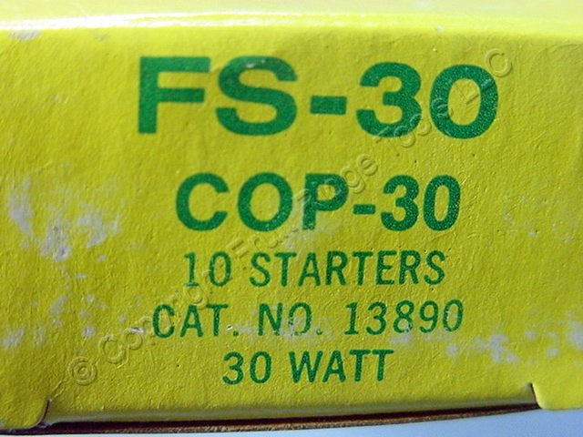 10 Leviton Flourescent Light Starters FS-30 COP-30 30W Lamp FS30 COP30 13890