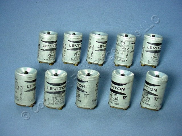10 Leviton Flourescent Light Starters FS-30 COP-30 30W Lamp FS30 COP30 13890