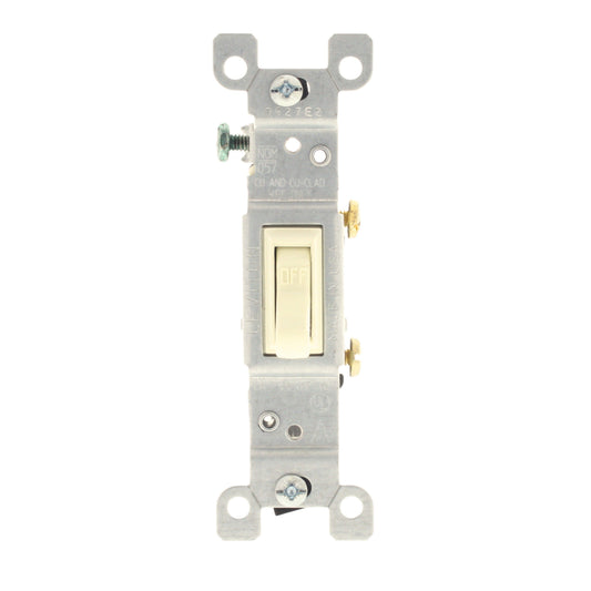 Leviton 1451-2A Almond Framed On/Off Toggle Light Switch Single Pole 15A 120V