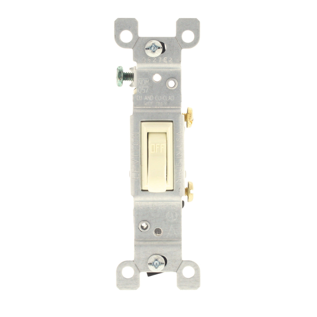 Leviton 1451-2AM Almond Residential Single Pole Toggle Light Switches 15A 10pcs