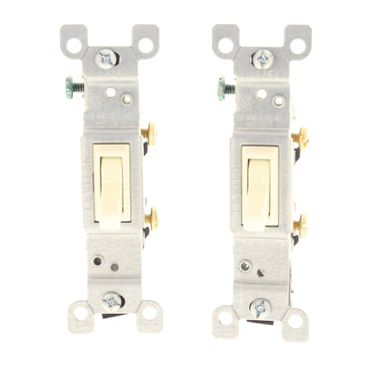 Leviton 1451-2A Almond 15A Single Pole Toggle Wall Light Switches 120V Bulk