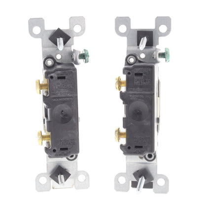 Leviton 1451-2A Almond 15A Single Pole Toggle Wall Light Switches 120V Bulk