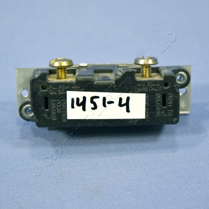 Leviton 1451-4 Brown Framed On/Off Toggle Wall Light Switch Single Pole 15A 120V