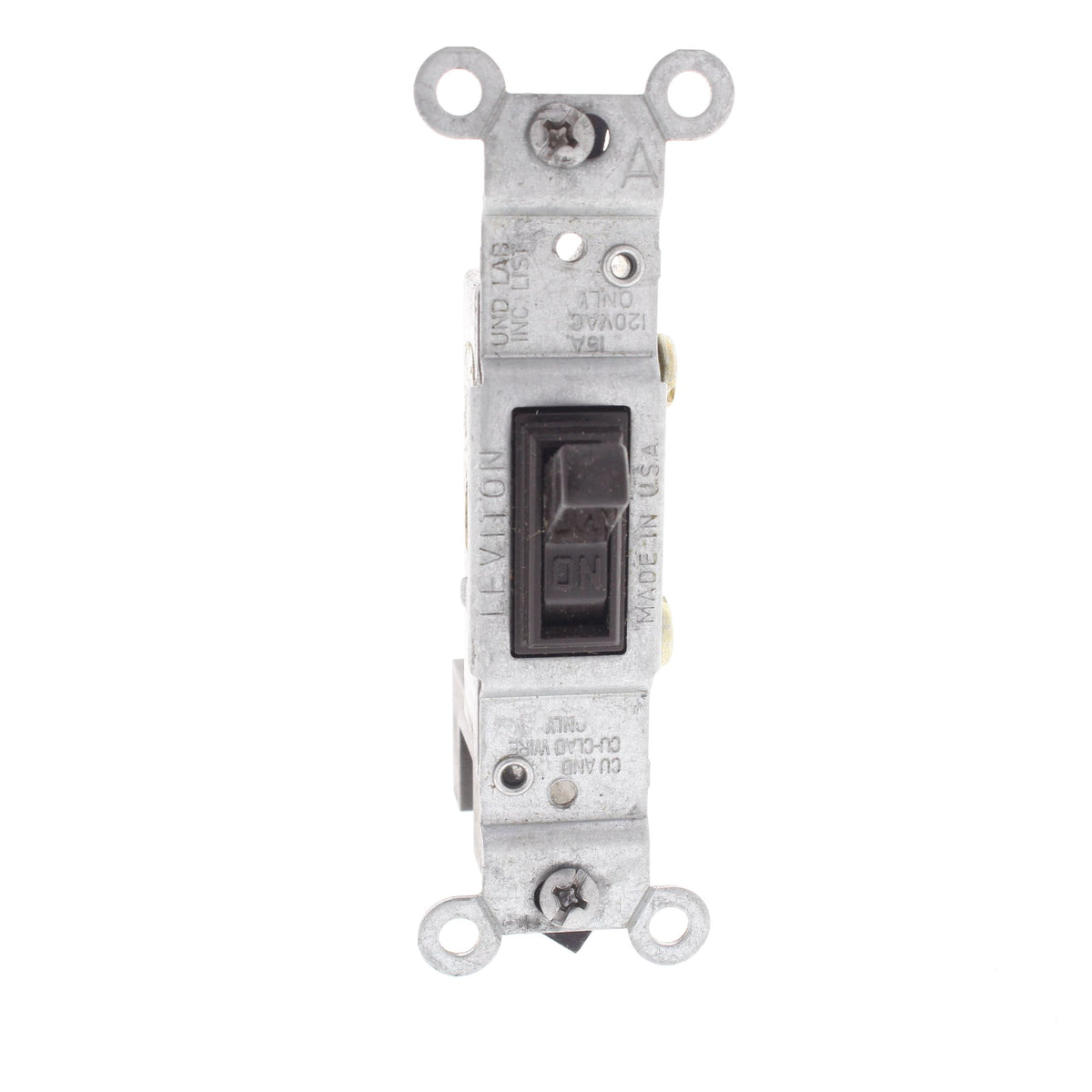 Leviton 1451 Brown Residential Single Pole Framed Toggle Light Switches 15A 2pcs