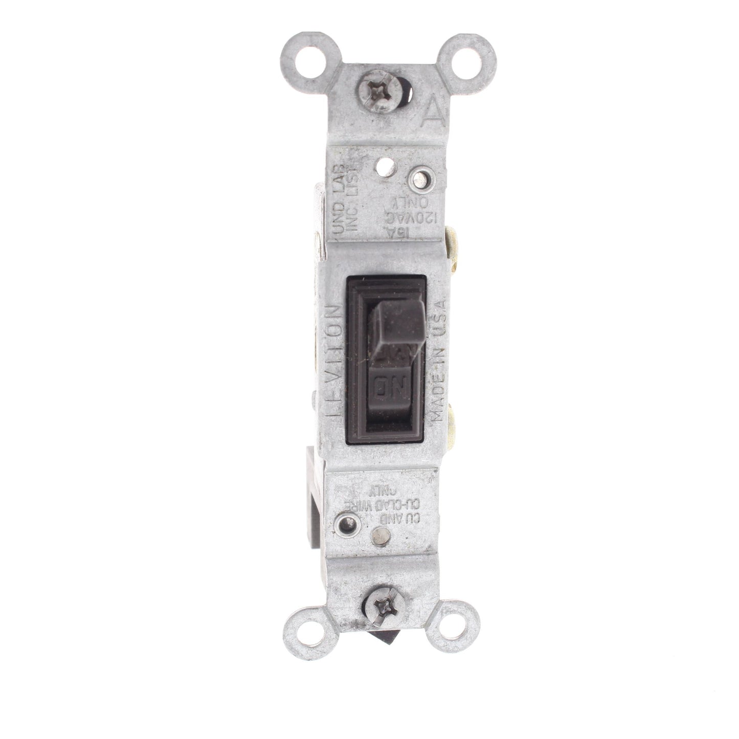 Leviton 1451 Brown Residential Single Pole Framed Toggle Light Switches 15A 2pcs