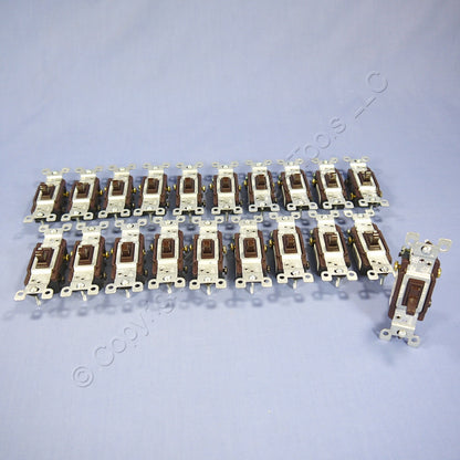 Leviton 1453-2 Brown 3-WAY Residential 15A 120V Toggle Wall Light 20-Pack