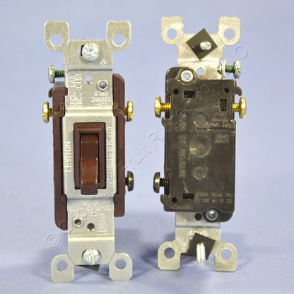 Leviton 1453-2 Brown 3-WAY Residential 15A 120V Toggle Wall Light 20-Pack