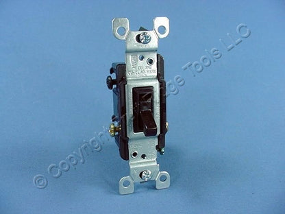 Leviton Brown 3-Way Toggle Wall Light Switch 15A 120V Residential 1453-2 Carded