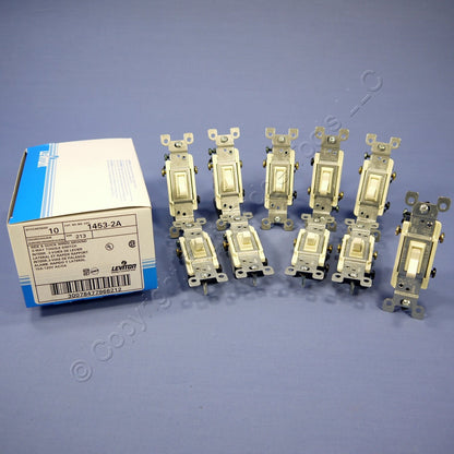 Leviton 1453-2A Almond Quickwire 3-Way 15A Toggle Wall Light Switches 120V 10pk