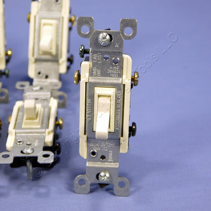 Leviton 1453-2A Almond Quickwire 3-Way 15A Toggle Wall Light Switches 120V 10pk