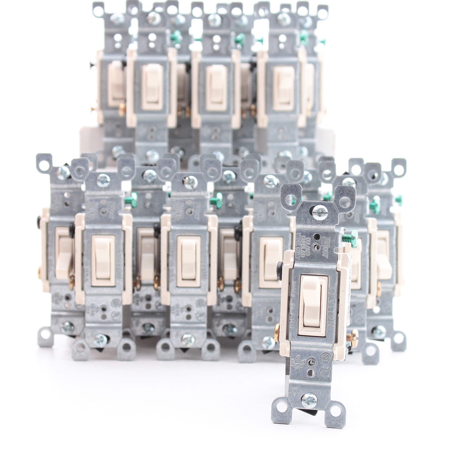 Leviton 1453-2A Almond 15A 3-Way Toggle Wall Light Switches Residential 35-Pack