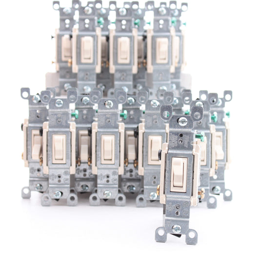 Leviton 1453-2A Almond 15A 3-Way Toggle Wall Light Switches Residential 35-Pack