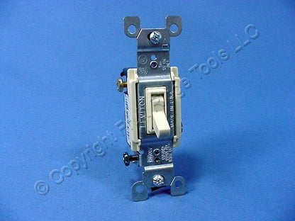 Leviton 1453-2I Ivory 3-Way Toggle Wall Light Switch Residential 15A 120V Bulk