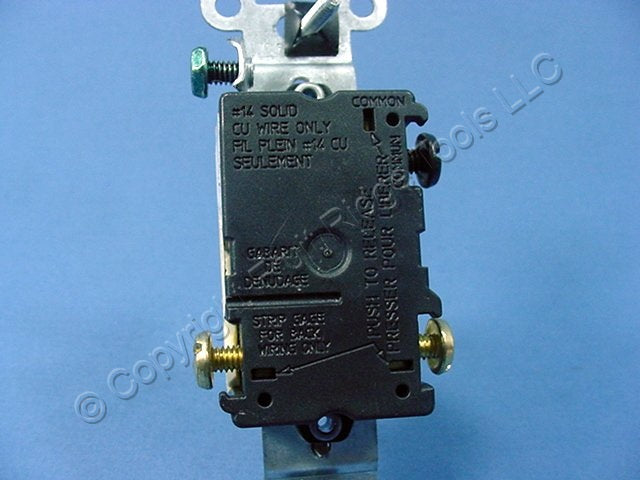 Leviton 1453-2I Ivory 3-Way Toggle Wall Light Switch Residential 15A 120V Bulk