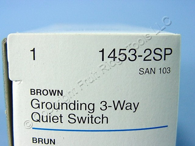 Leviton Brown 3-Way Toggle Wall Light Switch 15A 120V Residential 1453-2SP Boxed