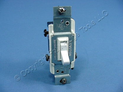 Leviton 1453-4W White Residential Grade 3-Way Toggle Light Switch 15A Earless