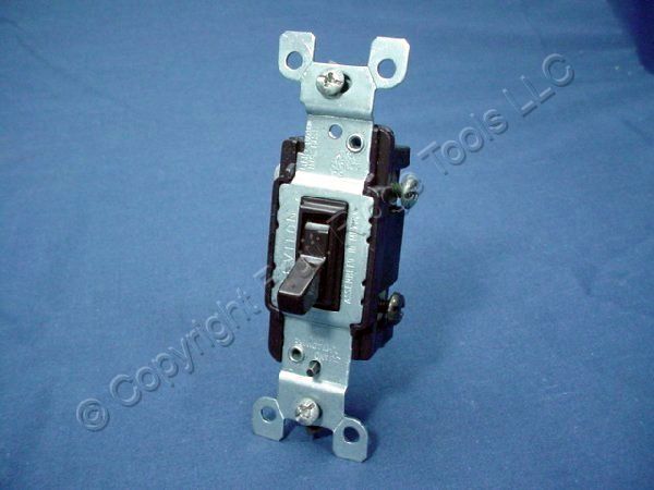 Leviton Brown Residential 3-Way Framed Toggle Wall Light Switch 15A 120V 1453