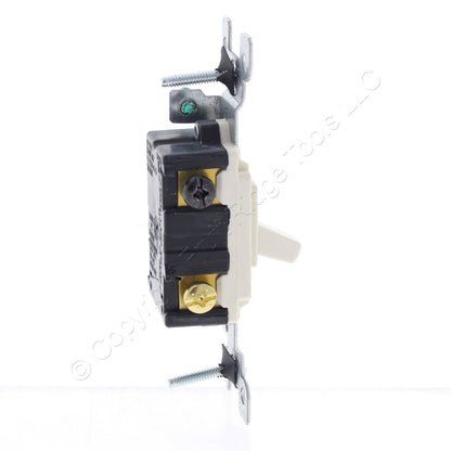 Leviton 1453-2TM Light Almond 3-Way Toggle Switches 15A 120V 6-Pack