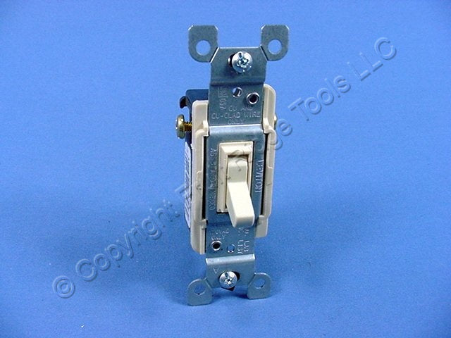 Leviton 1453-I Ivory 3-Way Toggle Wall Light Switch Residential 15A 120V Bulk