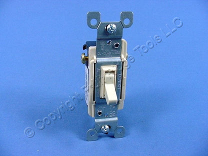 Leviton 1453-I Ivory 3-Way Toggle Wall Light Switch Residential 15A 120V Bulk