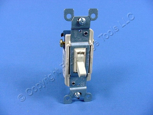 Leviton 1453-I Ivory 3-Way Toggle Wall Light Switch Residential 15A 120V Bulk