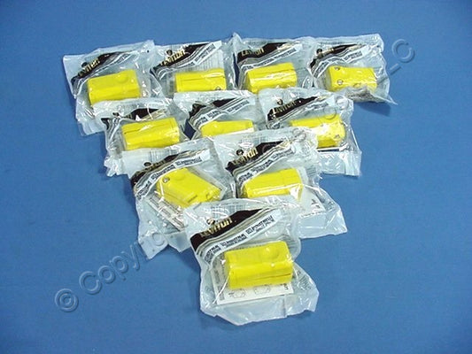 Leviton 15659-VY Yellow Straight Blade Plug Connector Industrial 6-15R 15A 10pcs