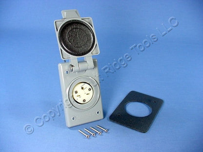 Leviton 15679-CWP Nema 6-15R Flanged Outlet Weather Resistant Cover 15A 250V