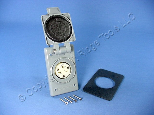 Leviton 15679-CWP Nema 6-15R Flanged Outlet Weather Resistant Cover 15A 250V