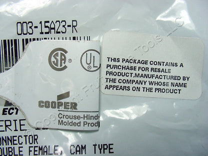 Leviton Red 2-Way Cam Plug Connector Double Female Plug ECT 15 Series 15A23-R