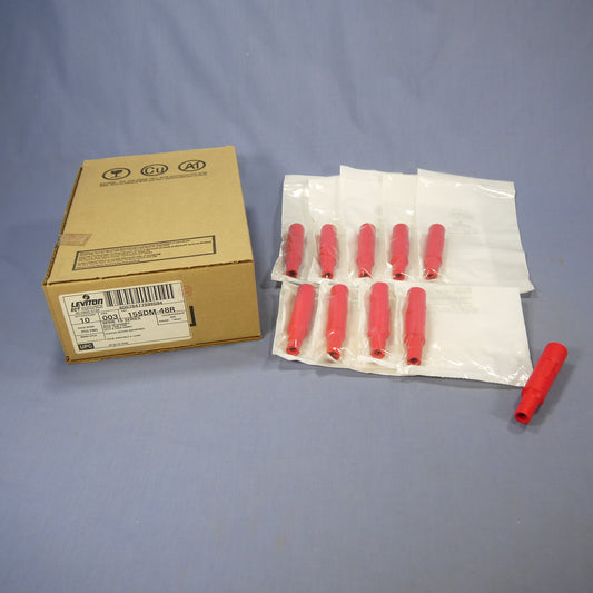 10 Leviton Red Cam-Type Plug Insulating Sleeves Male ECT 15 Series 15SDM-48R