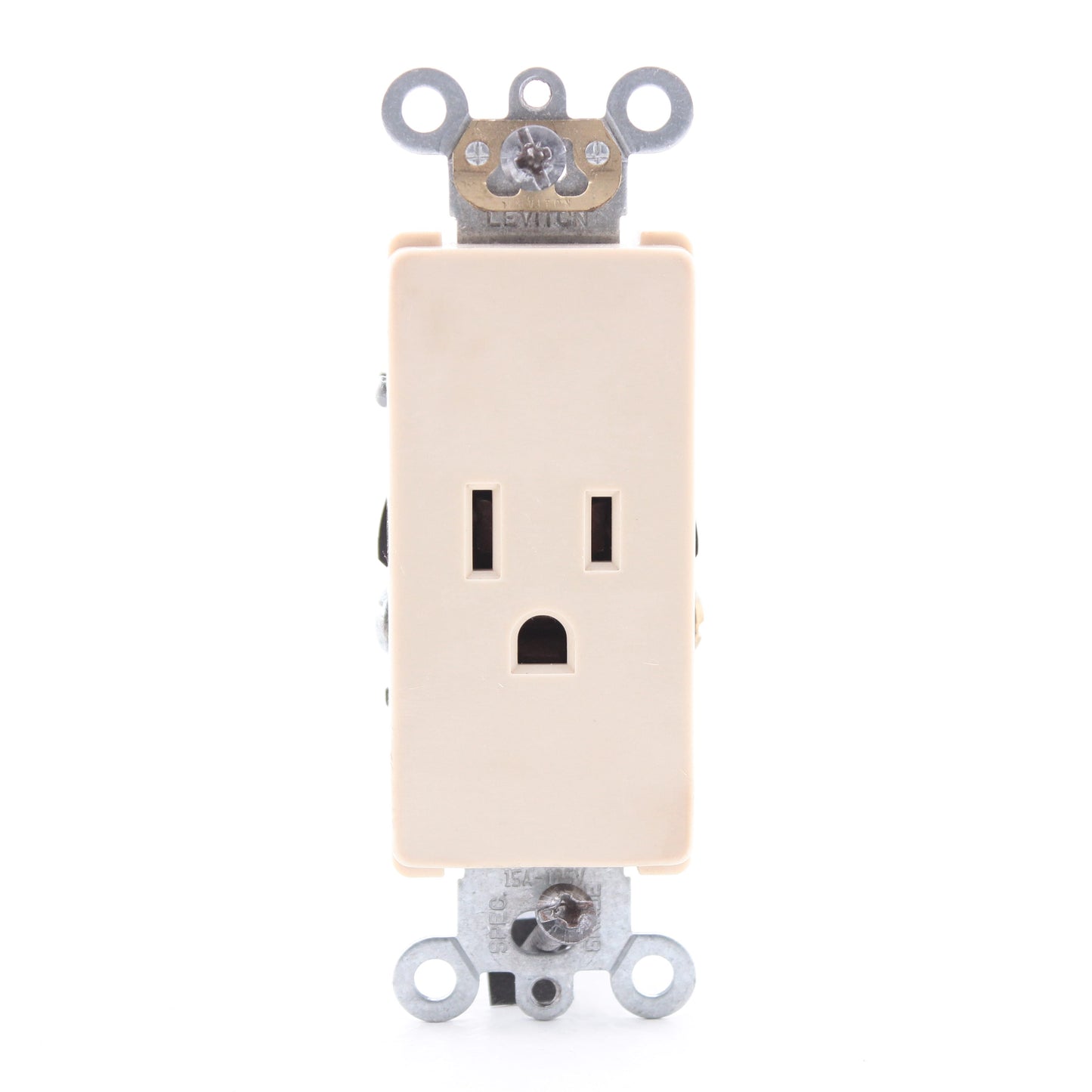 Leviton 16241-I Ivory 15A Decora Commercial Receptacle Outlet NEMA 5-15R