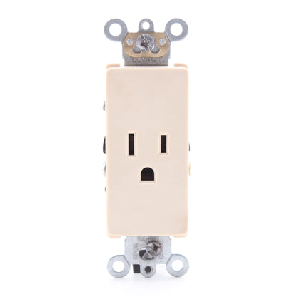 Leviton 16241-I Ivory 15A Decora Commercial Receptacle Outlet NEMA 5-15R