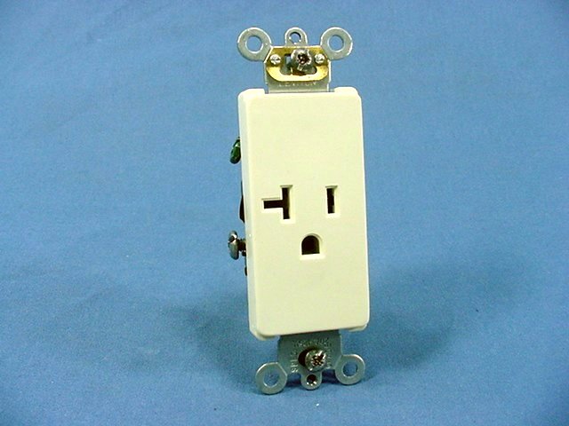 Leviton Almond Decora Commercial Single Receptacle Wall Outlet 20A 16341-A
