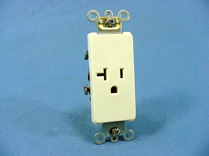 Leviton Almond Decora Commercial Single Receptacle Wall Outlet 20A 16341-A