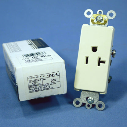 Leviton Almond Decora Commercial Single Receptacle Wall Outlet 20A 16341-A