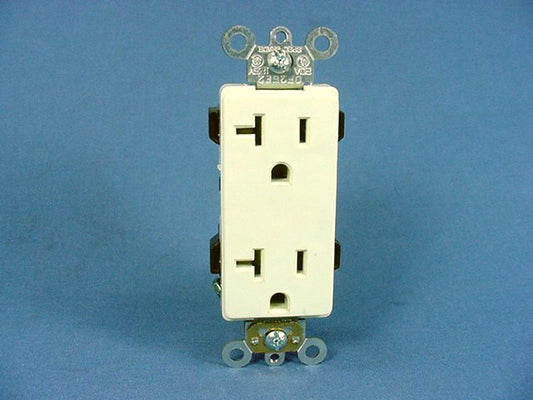 Leviton Almond Decora Commercial Receptacle Duplex Outlet 20A 16342-A
