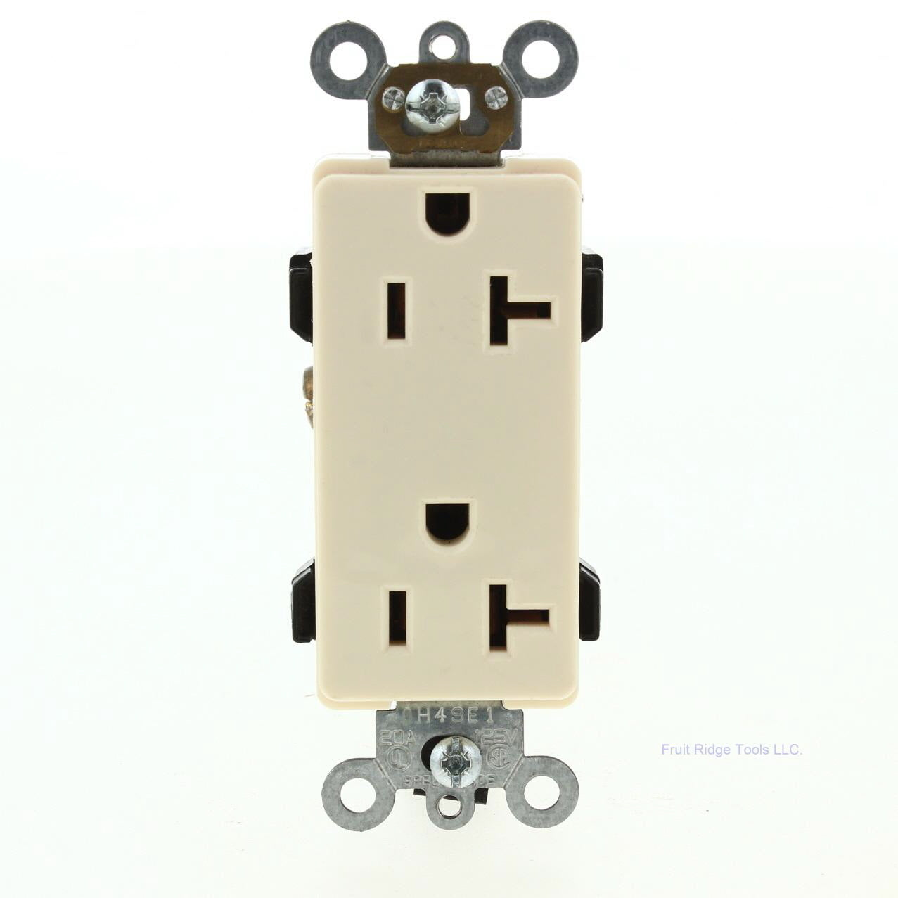 Leviton Scratched Almond Commercial Decora Receptacle Outlet 20A Bulk 16352-A