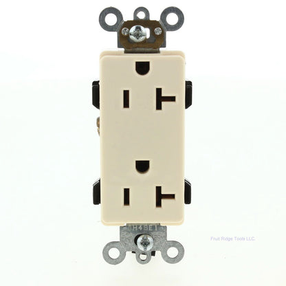 Leviton Scratched Almond Commercial Decora Receptacle Outlet 20A Bulk 16352-A