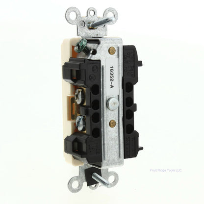 Leviton Scratched Almond Commercial Decora Receptacle Outlet 20A Bulk 16352-A