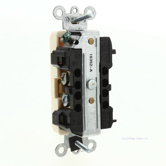 Leviton Scratched Almond Commercial Decora Receptacle Outlet 20A Bulk 16352-A