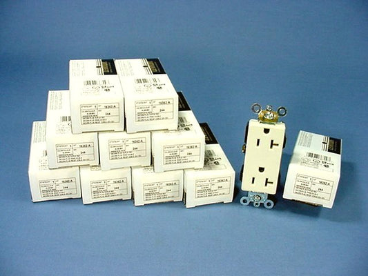 10 Leviton Almond Decora Industrial Duplex Receptacles Nema 5-20R 20A 16362-A