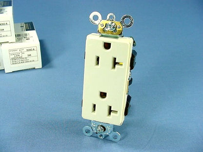 10 Leviton Almond Decora Industrial Duplex Receptacles Nema 5-20R 20A 16362-A