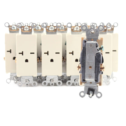 Leviton 16441-A Almond 20A Decora Commercial Receptacle Single Outlet 250V 10pcs