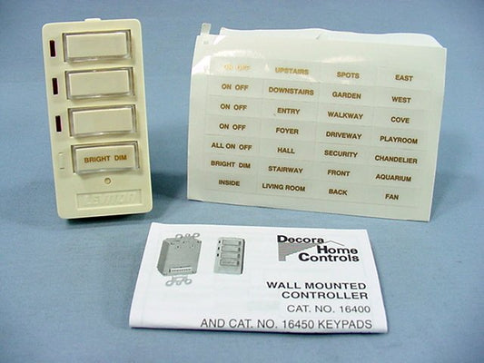 Decora 4-Button Face For DHC Scene Controller BRight/Dim Almond 16450-SDA