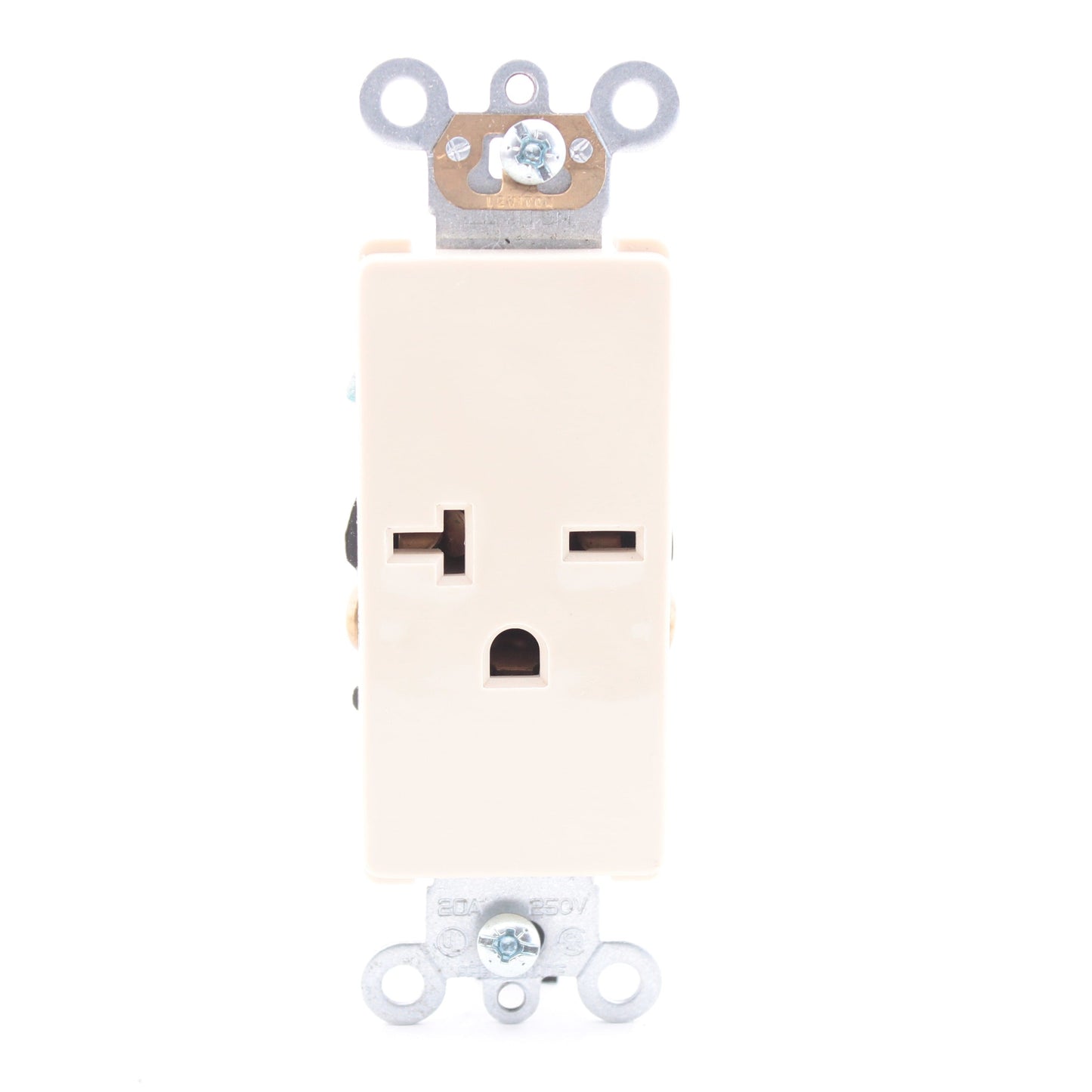 Leviton 16451-I Ivory 20A Decora Commercial Receptacle Single Outlet 6-20R 250V