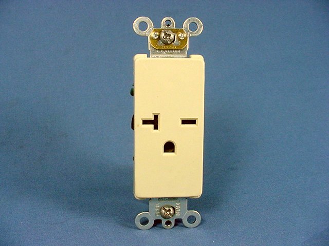 Leviton Ivory Decora Commercial Receptacle Single Outlet 250V 20A Bulk 16451-I
