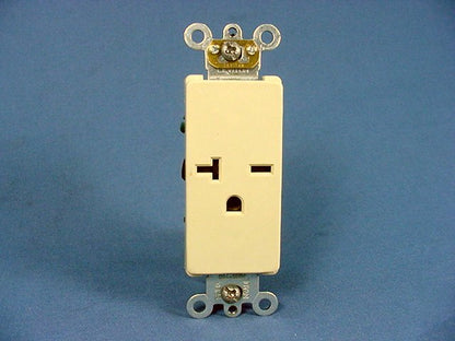 Leviton Ivory Decora Commercial Receptacle Single Outlet 250V 20A Bulk 16451-I