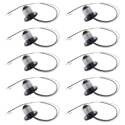 10 Leviton Phenolic Flanged Adapters Male E26 Medium Base 18ga Wire Leads 660W