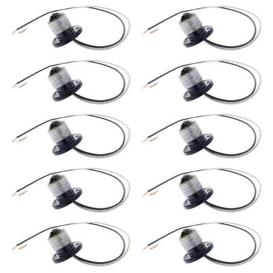 10 Leviton Phenolic Flanged Adapters Male E26 Medium Base 18ga Wire Leads 660W