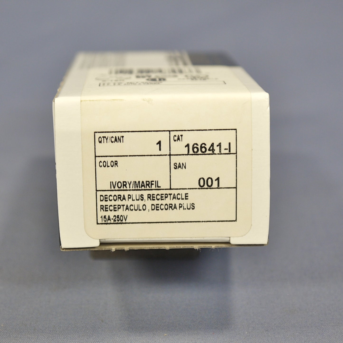 Leviton 16641-I Ivory 15A Single Decora Receptacle Outlet 250V Boxed Commercial